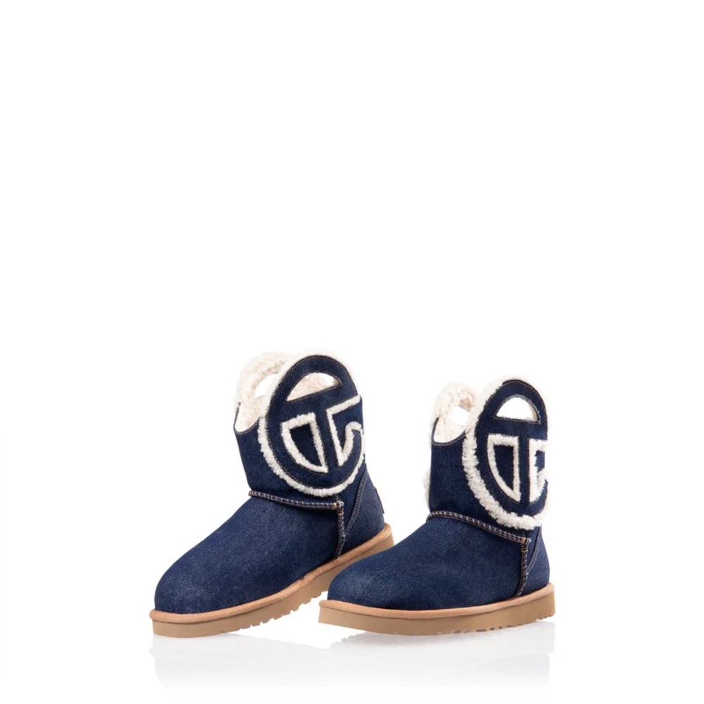 NWT UGG x Telfar Shearling Logo Mini Denim Boots